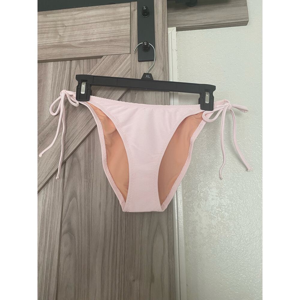 NWT J.Crew womens pink side tie bikini bottoms Med